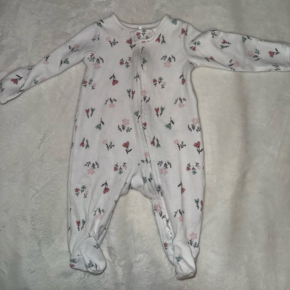 Carter's White Floral Kids Footie